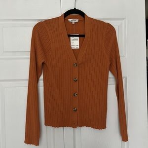 NWT! Madewell burnt orange lightweight cardigan - size M